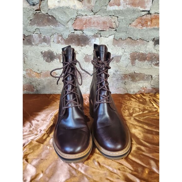 Timberland Women's Boots Brown Leather High Heel Lace Up Boots Shoe Sz 8 S - Picture 2 of 6
